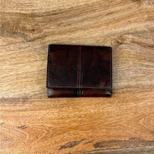 Dockers Leather Wallet Brown Trifold Distressed Mens Everyday